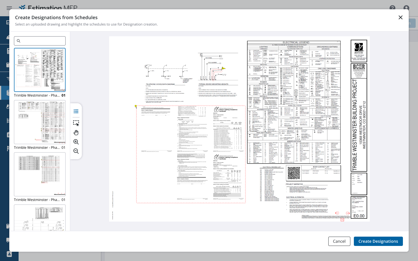 Designations from schedule