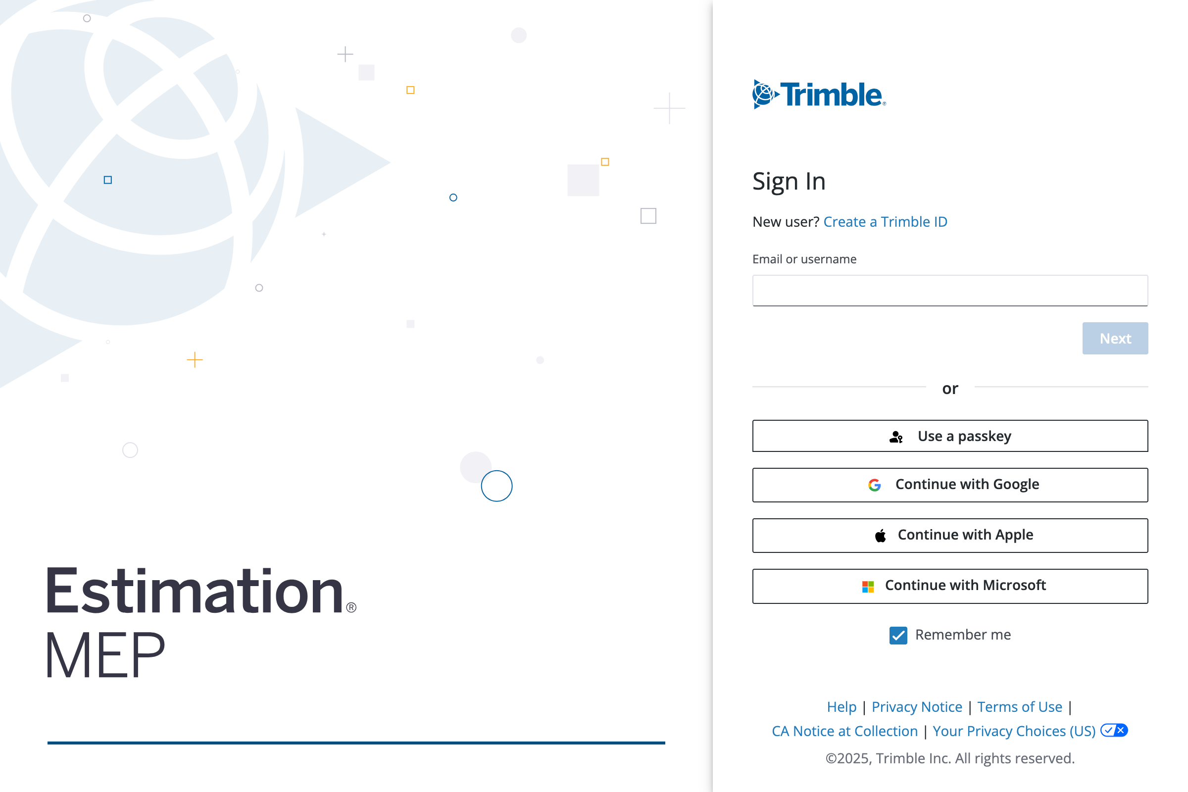 Trimble Estimation MEP